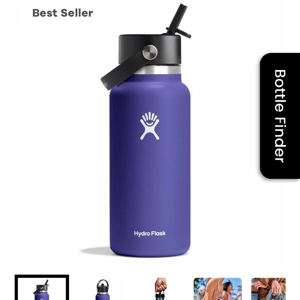 32 oz wide mouth flex straw cap Hydro Flask phantom color